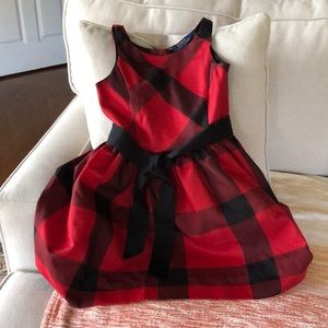 Ralph Lauren classic fit and flare red plaid holiday dress